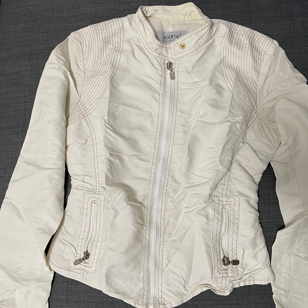 SOCIETA white Jacket 42 (Size 4) made in Italy